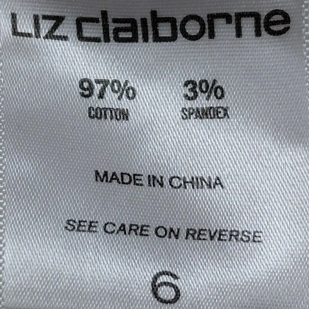 Liz Claiborne Yellow Straight Leg Stretch Pants Women Size 6